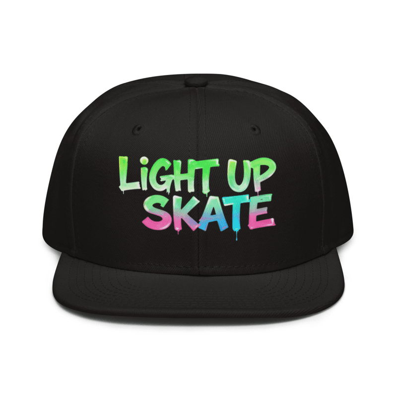 light up skate glowing words snapback hat