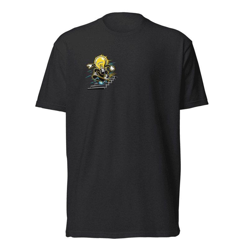 go spud with lightbulb ollieing stare set t shirt 