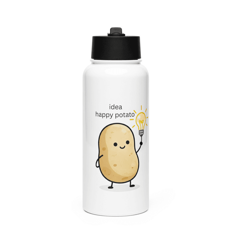 happy potato idea water bottle
